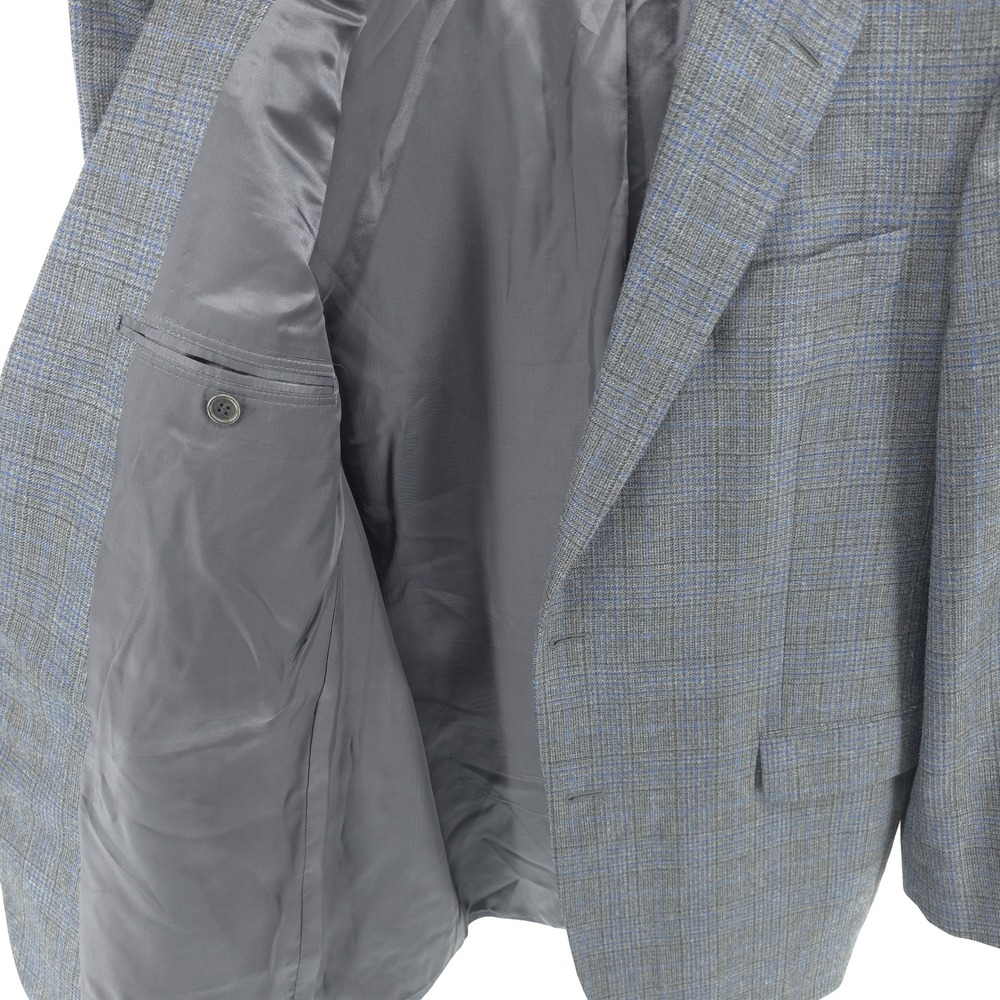 Brooks Brothers Men Sport Coat 100% Wool Grey Blue Glen Plaid 42R Madison Blazer - Picture 12 of 16